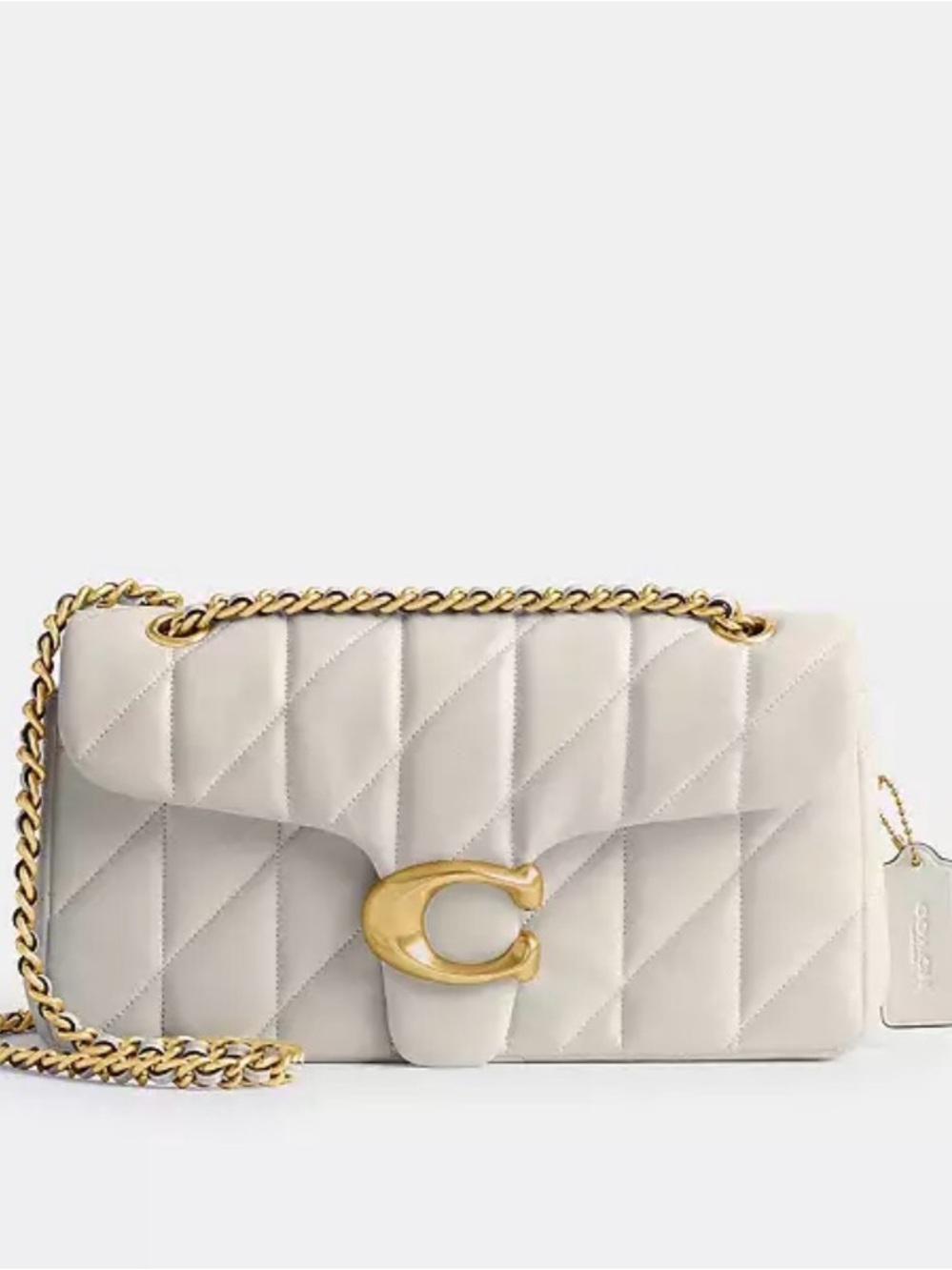 Coach Chalk Quilted Tabby 26 Shoulder Bag with Gold Hardware